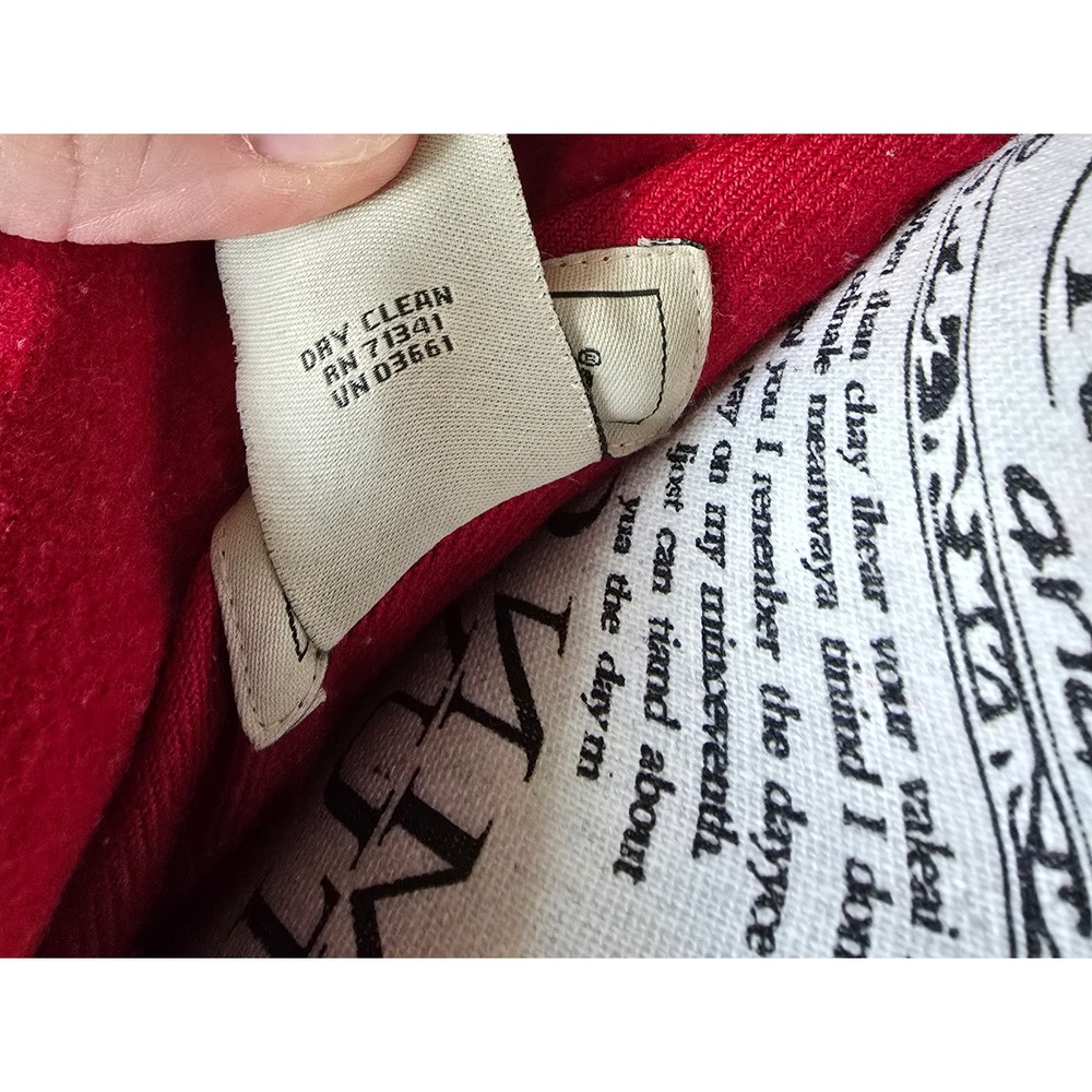 Vintage LL Bean Womens 3X Red Wool Blend Toggle Duffle Coat Jacket Preppy Classy - Picture 10 of 13